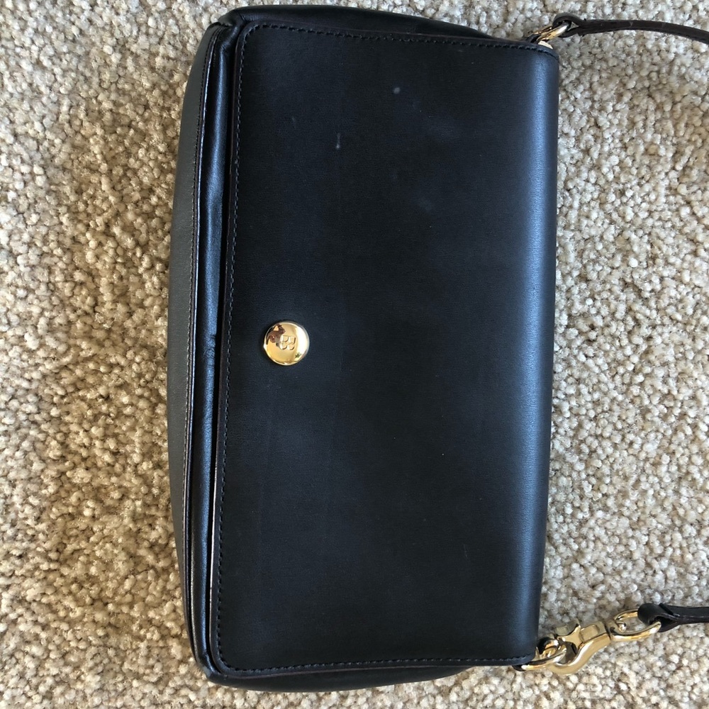 Vintage Kate Spade Black Leather Minimalist Shoulder Bag Clutch - Picture 2 of 6